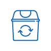 bilde av søppelbøtte med resirkuleringssymbol