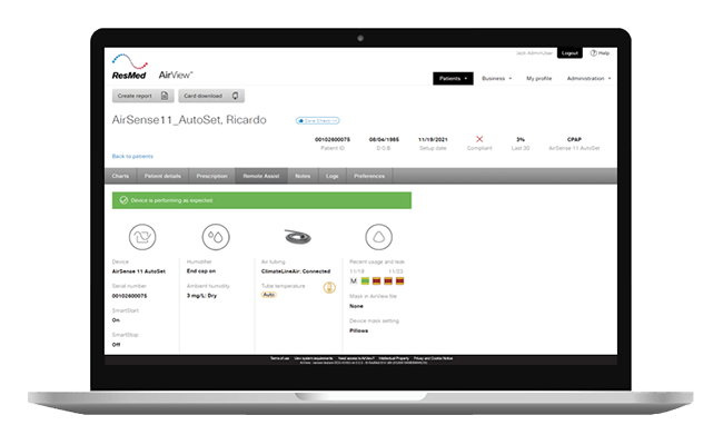 ResMed-AirView-feilsøking-remote-assist