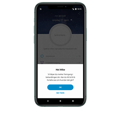 myair-app-skjermer-med-care-check-in-for-cpap-pasienter